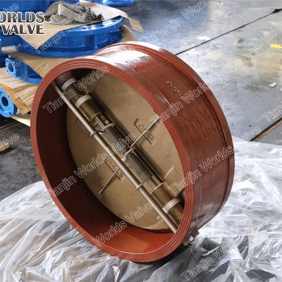Válvulas de retención de puerta doble de placa dual tipo oblea de hierro fundido dúctil API594/ISO5752, válvula sin retorno